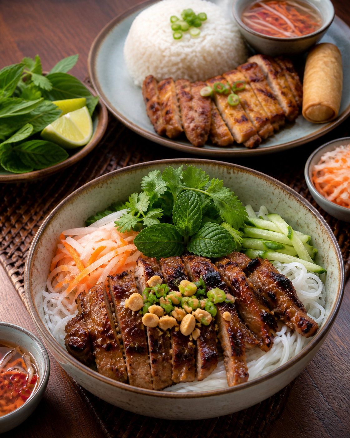 Crispy Egg Rolls & Lemongrass Bowls