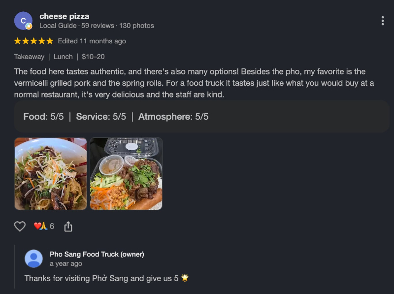 Customer review