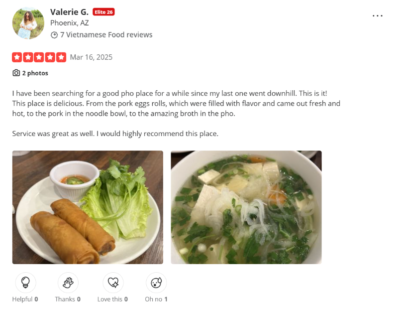 Customer review