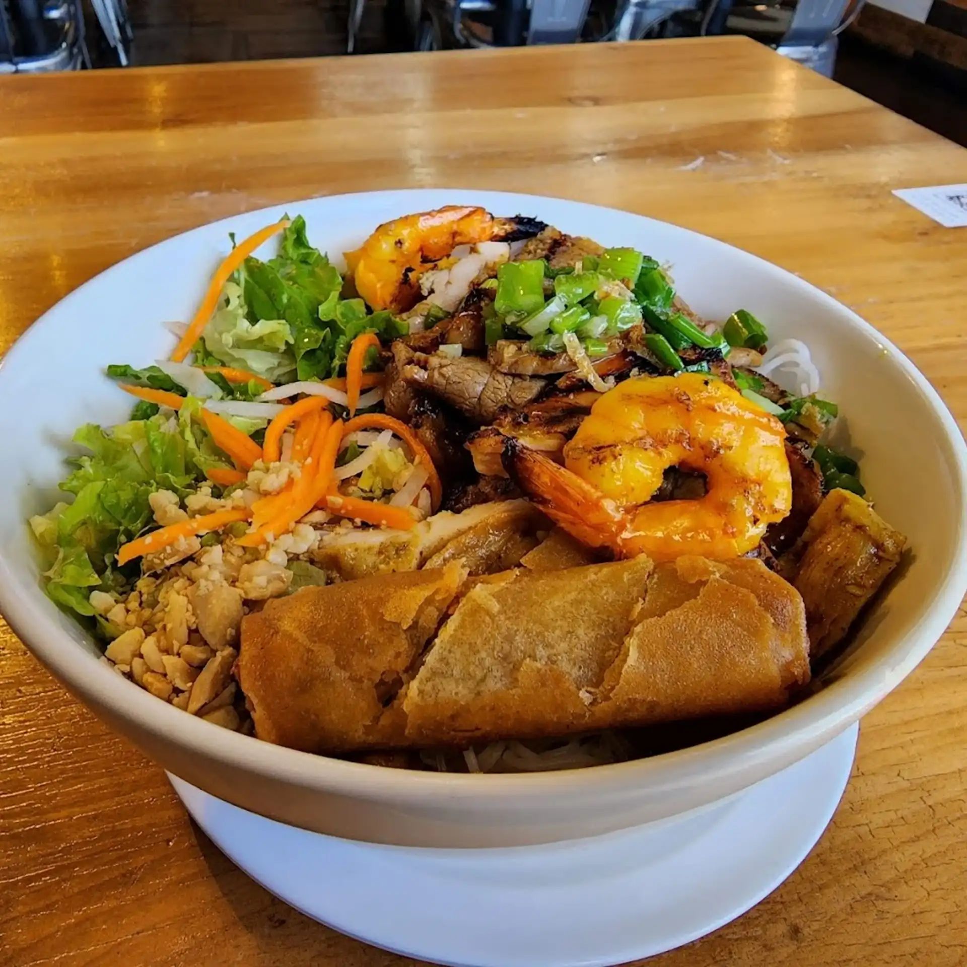 B 07.Grilled Beef & Shrimp Rice Vermicelli (Bun Bo & Tom)