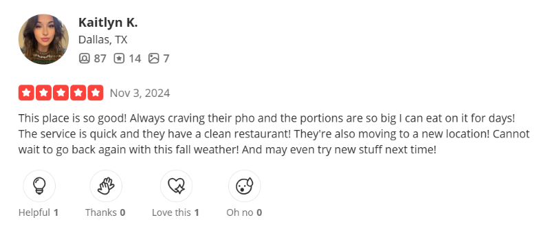 Customer review