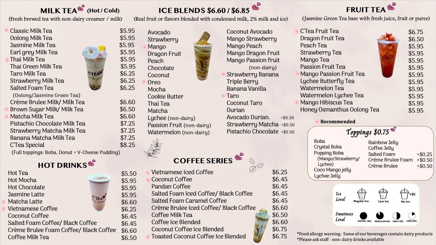 C'Tea Boba & Sandwiches menu 2
