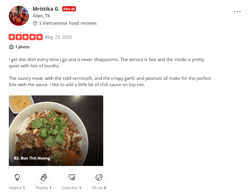 Customer review