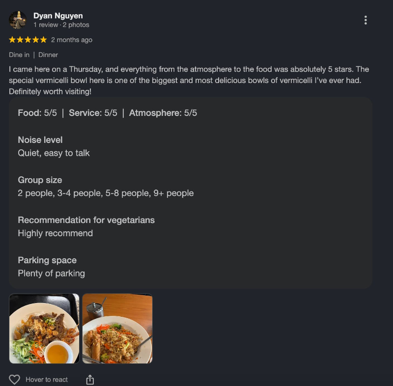 Customer review