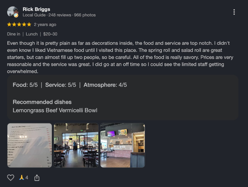 Customer review