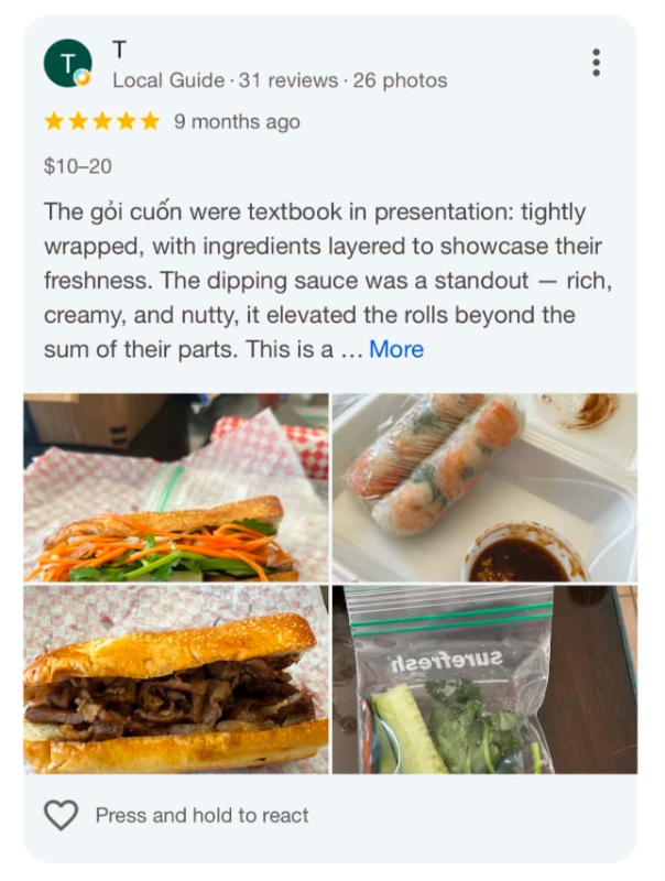 Customer review