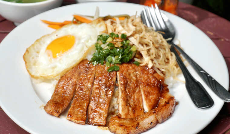 C29. Grilled Pork Chop & Fried Egg