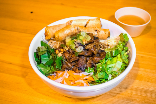 NS. Chargrilled Pork Vermicelli with Egg Roll (Bun Thit Nuong Cha Gio)