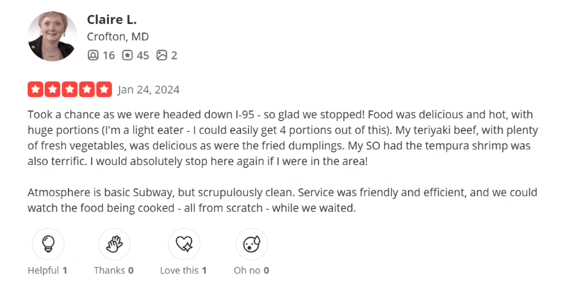 Customer review