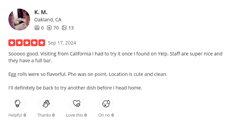 Customer review