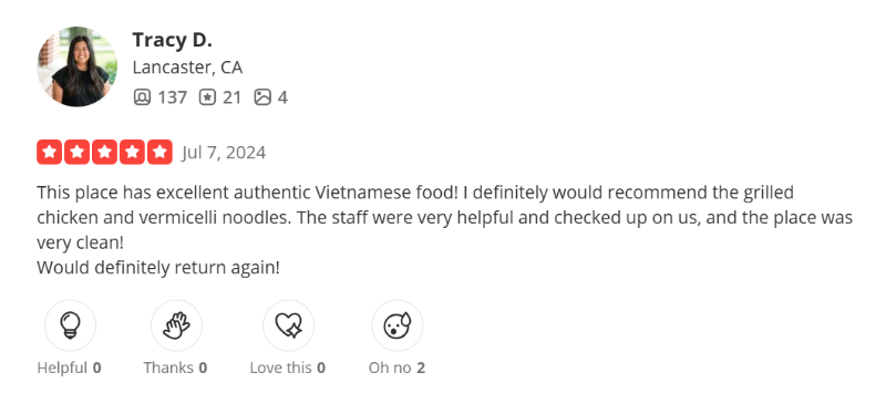 Customer review
